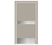 Влагостойкая дверь ПВХ EtaDoor глухая бежевая маятниковая одностворчатая с отбойной пластиной