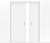 Дверь пенал раздвижная встроенная в стену двустворчатая белая глухая