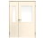 Влагостойкая дверь ПВХ EtaDoor с окном кремовая полуторастворчатая с ПВХ кромкой
