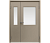 Влагостойкая дверь ПВХ EtaDoor с окном цвет мокко полуторастворчатая с ПВХ кромкой