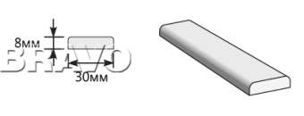 Притворная планка 2000*30*8 Clay Silk