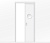 Дверь пенал раздвижная встроенная в стену одностворчатая белая с иллюминатором