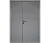 Влагостойкая дверь ПВХ EtaDoor глухая серая полуторастворчатая с ПВХ кромкой